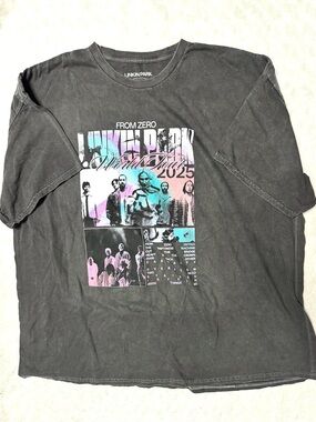 NWOT- LINKIN PARK From Zero World Tour Charcoal Black Graphic Band T‑Shirt